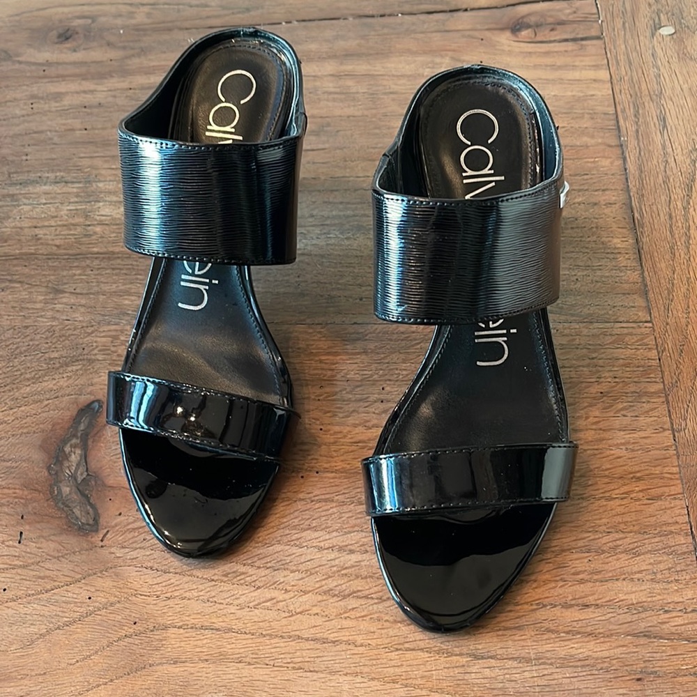 Patent black heels